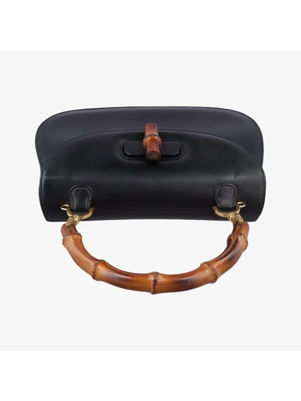 Gucci Bamboo Black Leather Handbag